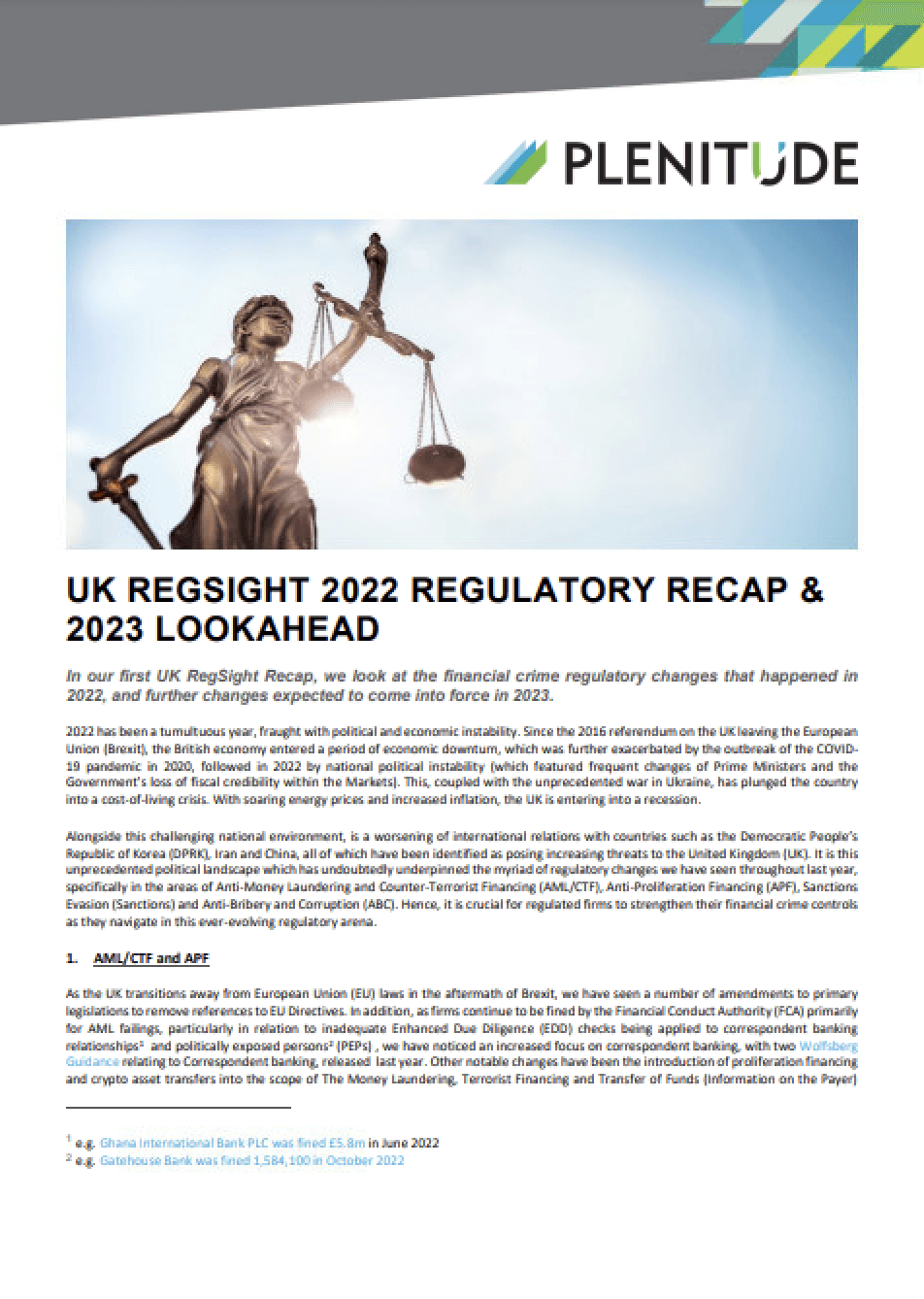 cover page of article on regulatory developments 2022