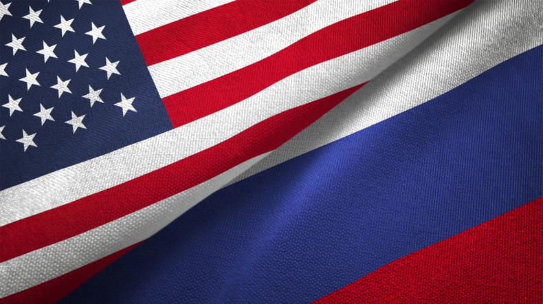 US and Russia flags
