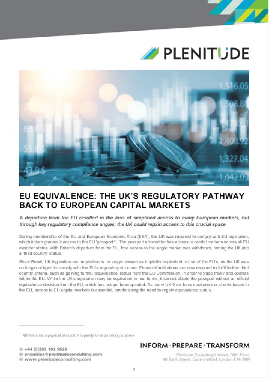 Cover page of paper on EU equivalence